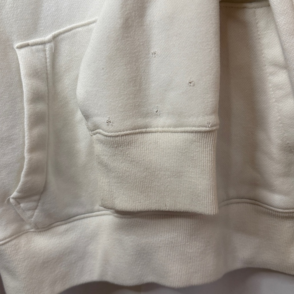 Hollister Men's Logo Pocket Hoodie Sweatshirt - White Black - Medium - Picture 10 of 14